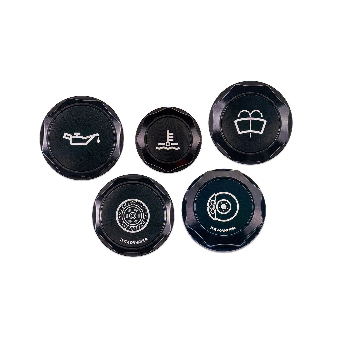 IAG Revolve Engine Bay Dress-Up Cap Kit for 13-24 BRZ - Black Set Front