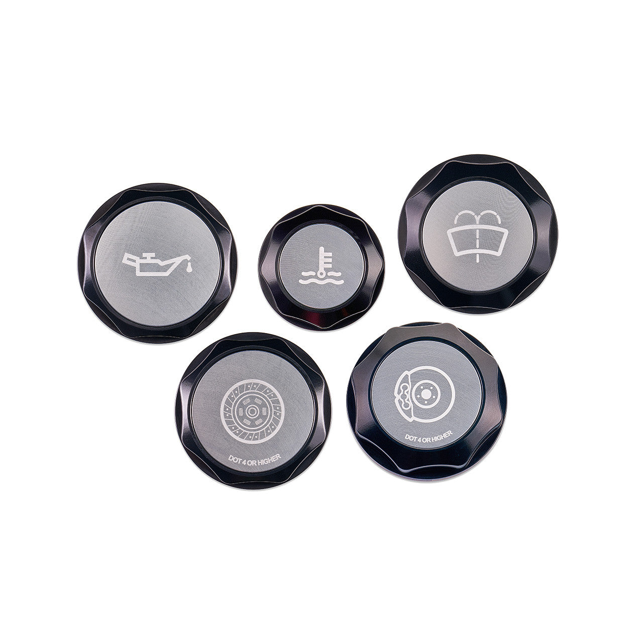 IAG Revolve Engine Bay Dress-Up Cap Kit for 13-24 BRZ - Silver Set Front
