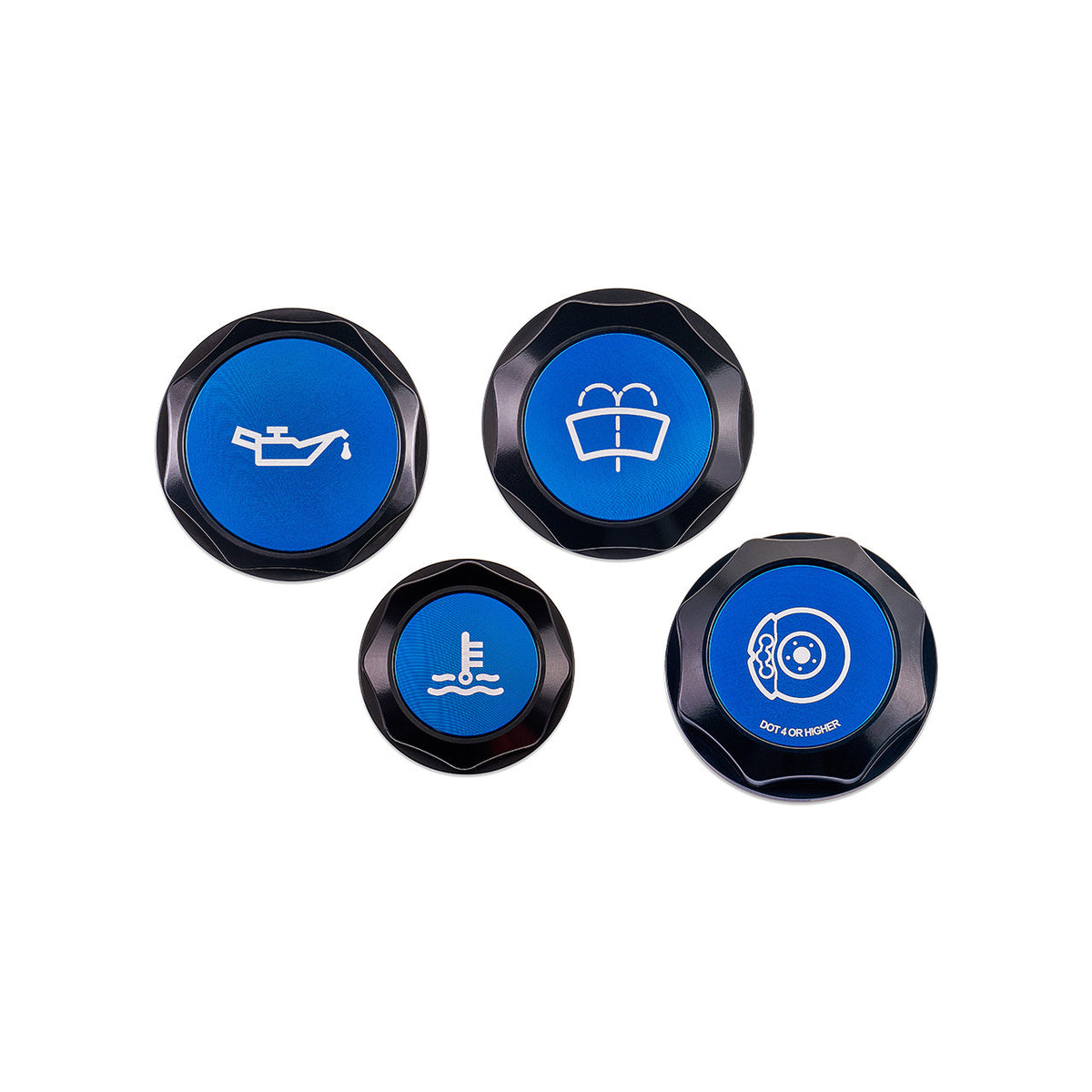 IAG Revolve Engine Bay Dress-Up Cap Kit for 22-26 WRX - Blue Set Front