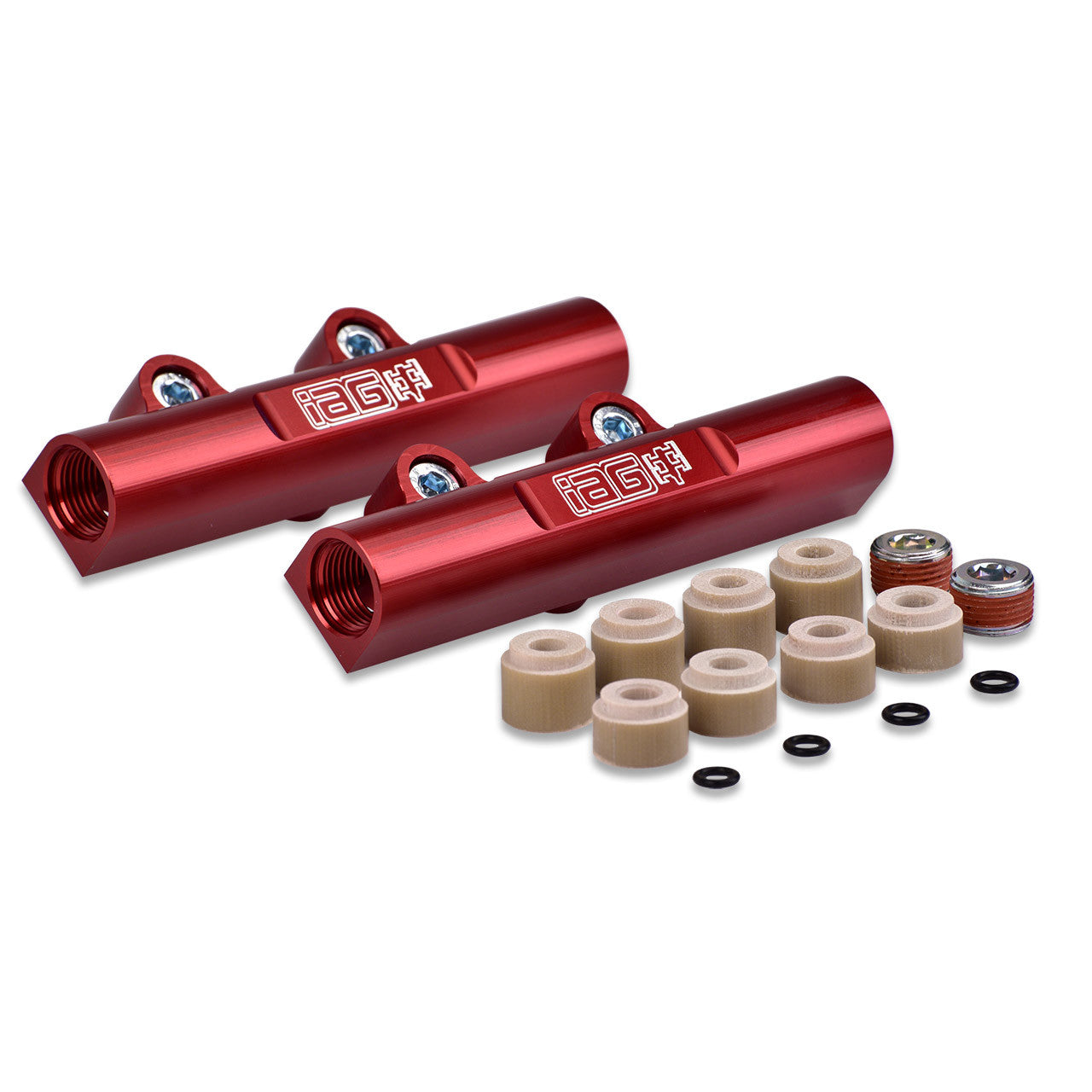 IAG Red Fuel Rails for 08-14 Subaru WRX, 08-21 STI