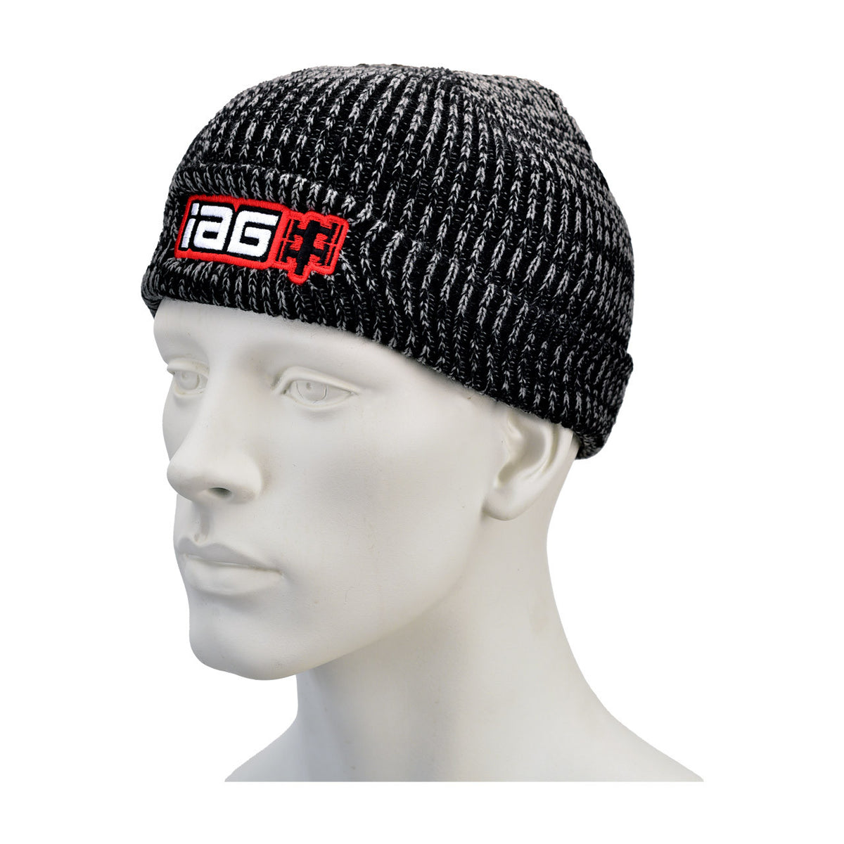 IAG Performance Boxer Logo Marled Cuffed Beanie (Black/Gray)