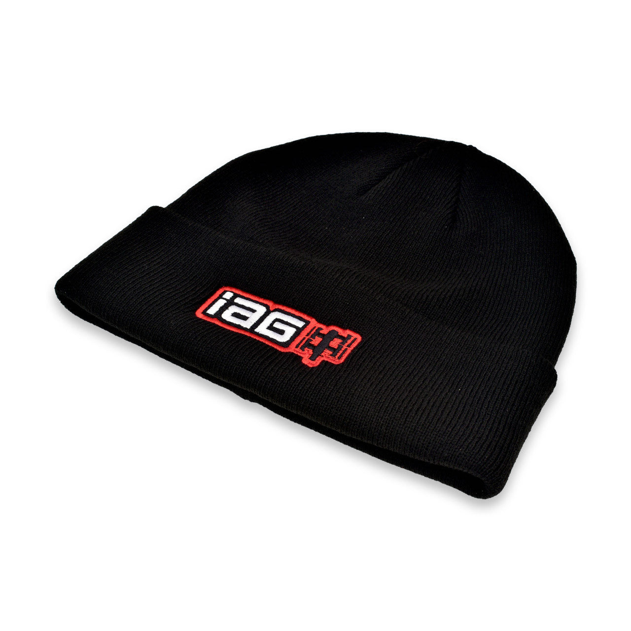 IAG Performance Boxer Logo Watch Cap Beanie (Black) Angled