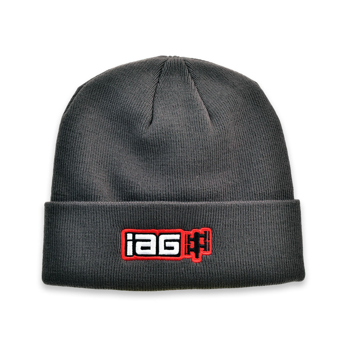 IAG Performance Boxer Logo Watch Cap Beanie (Gray) Front