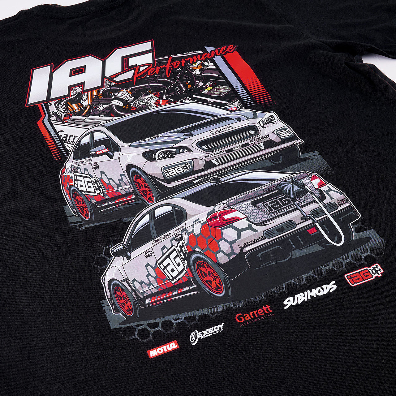 IAG Performance Drag Car T-Shirt - Back Close-up