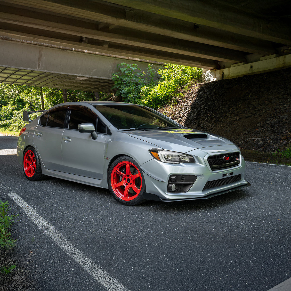 IAG Front Splitter with Bent Endplate Winglets For 2015-21 Subaru WRX & STI - Installed