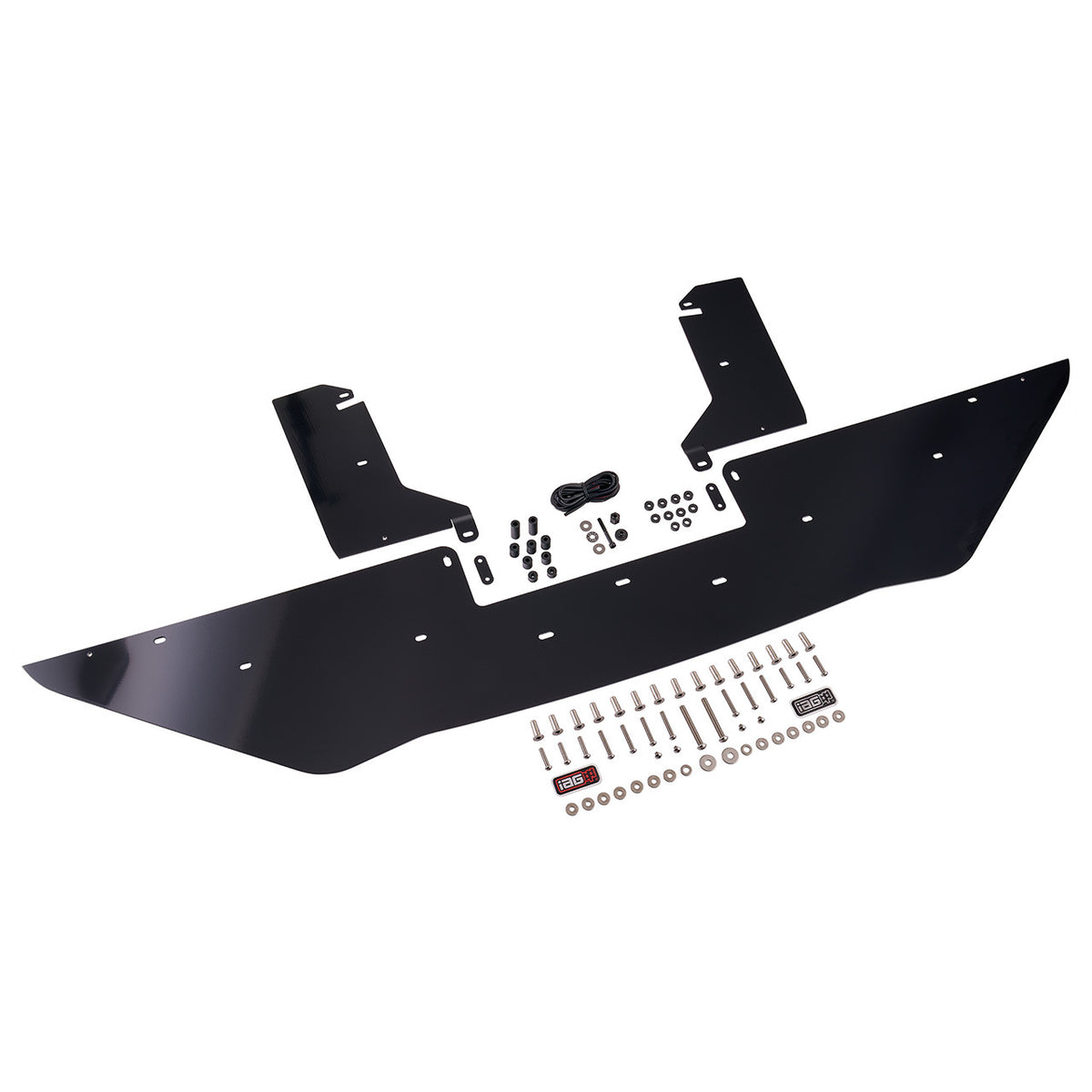 IAG Front Splitter with Straight Endplate Winglets For 2015-21 Subaru WRX & STI - Gloss Black Layout