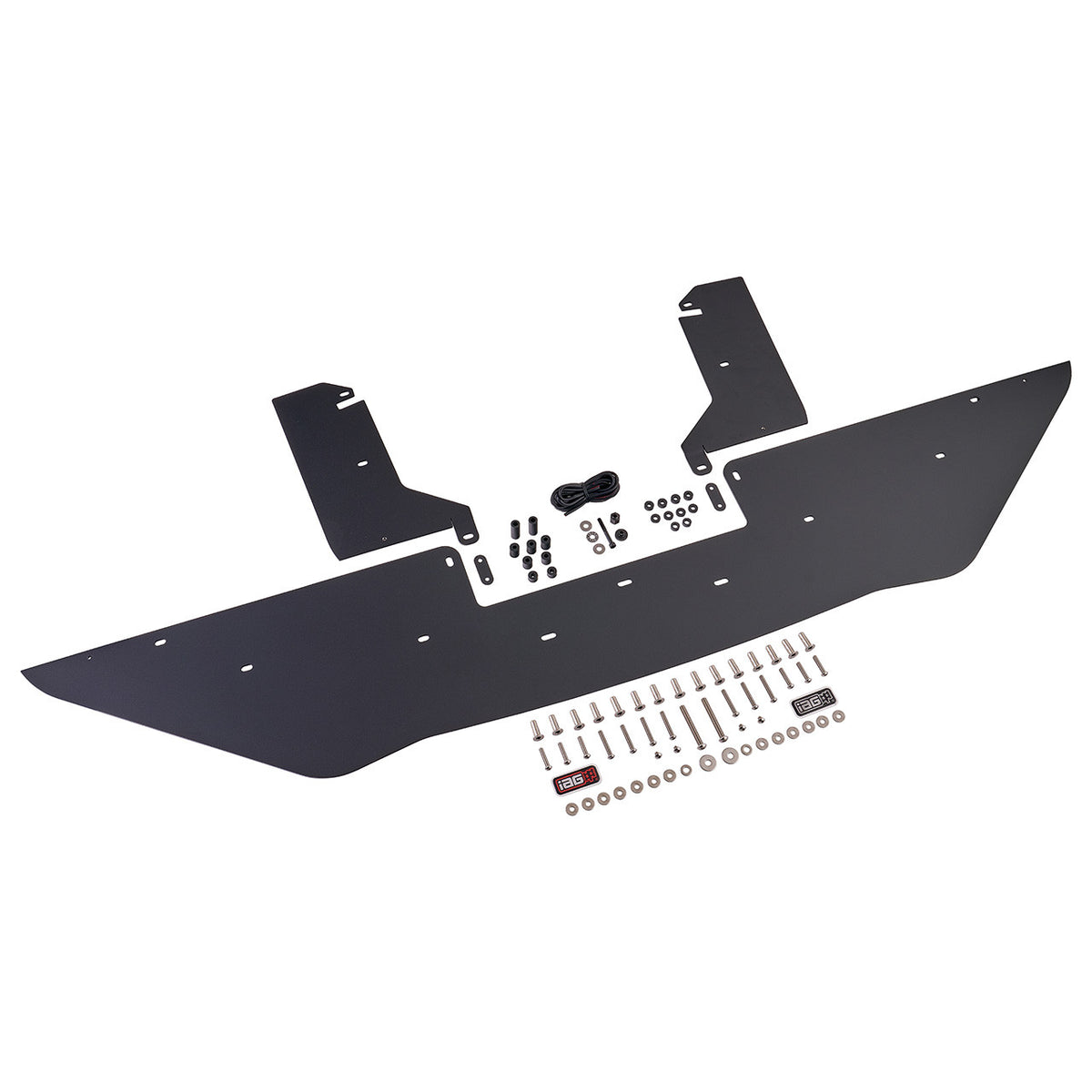 IAG Front Splitter with Straight Endplate Winglets For 2015-21 Subaru WRX & STI - Matte Black Layout