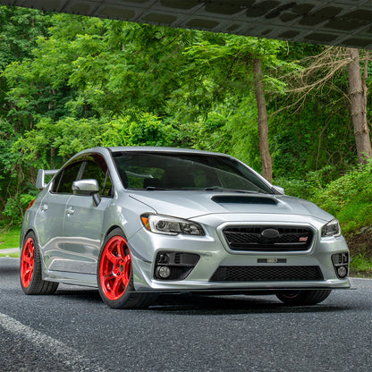 IAG Front Splitter with Straight Endplate Winglets For 2015-21 Subaru WRX & STI - Matte Black Installed