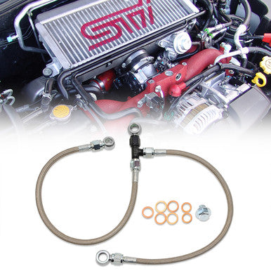 IAG Stock Location Turbo Oil Feed & AVCS Line For 2006-14 Subaru WRX, 04-21 STI, 05-09 LGT, 04-08 FXT