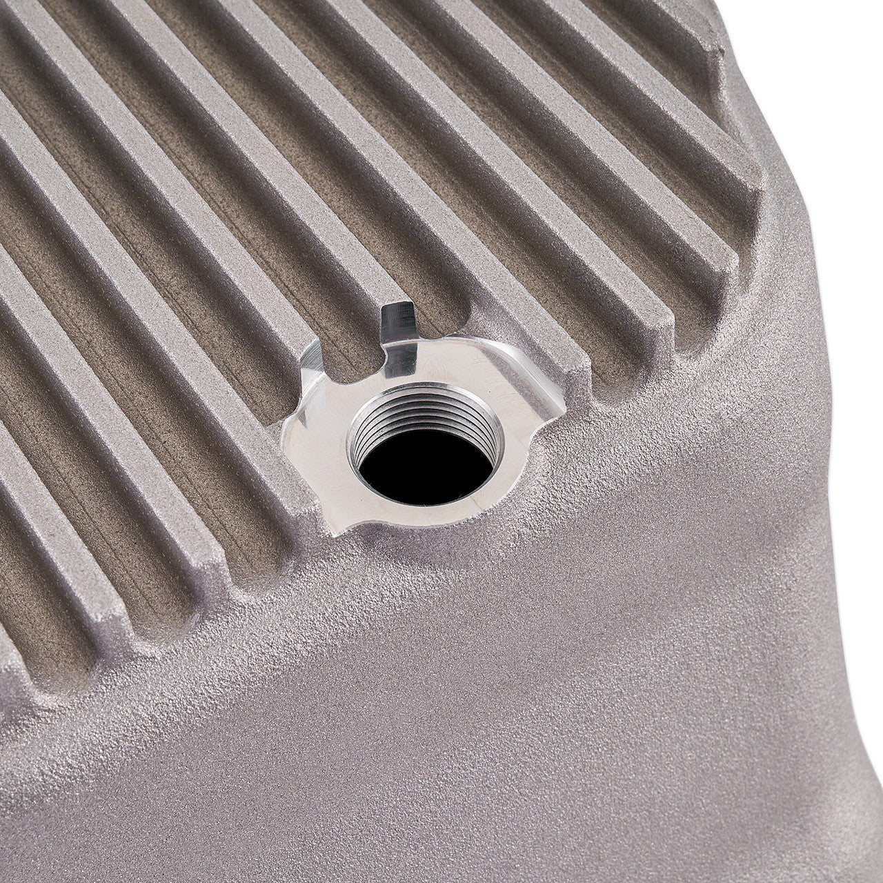 IAG Performance Subaru EJ Cast Aluminum Oil Pan - Drain Plug Hole Close-up