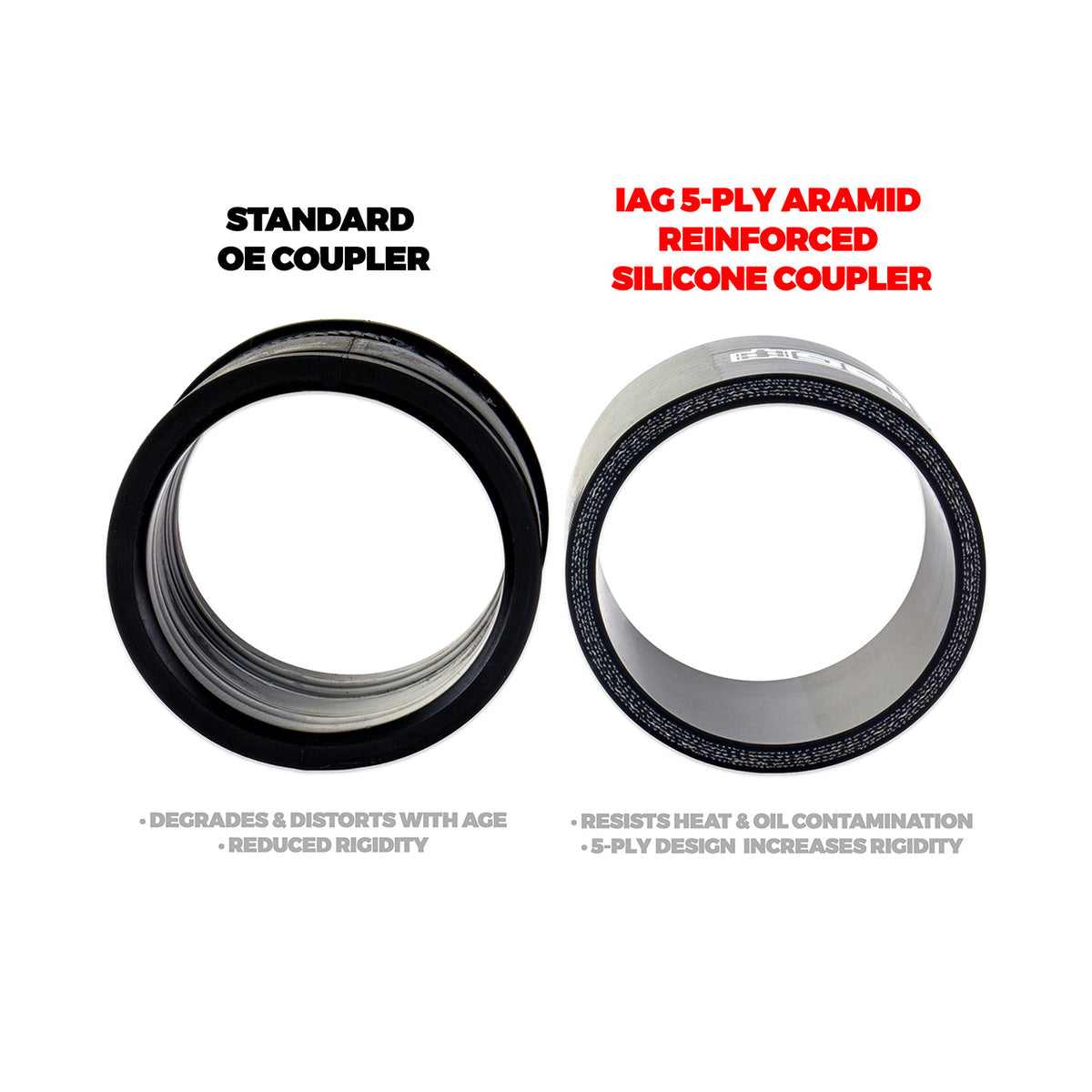 OEM Hose Coupler Construction vs IAG Subaru STI Throttle Body Coupler