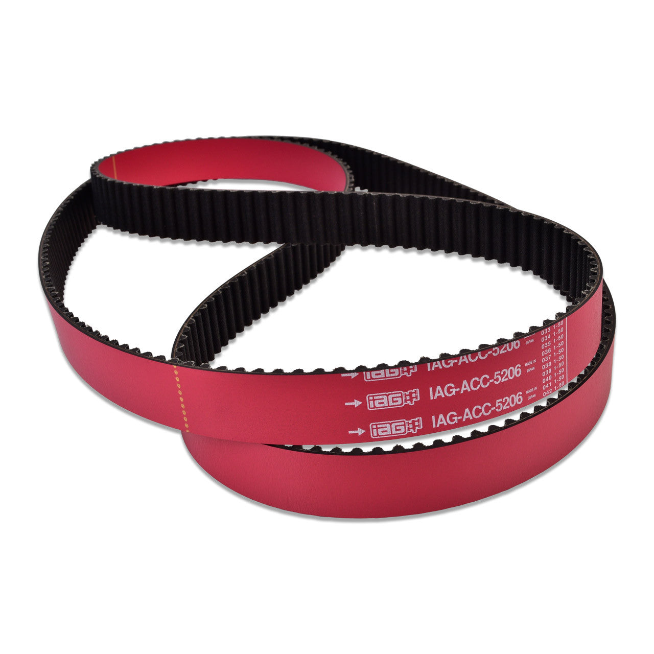 IAG Performance Red Racing Timing Belt for 2002-14 Subaru WRX, 2004-21 STI - Image 1