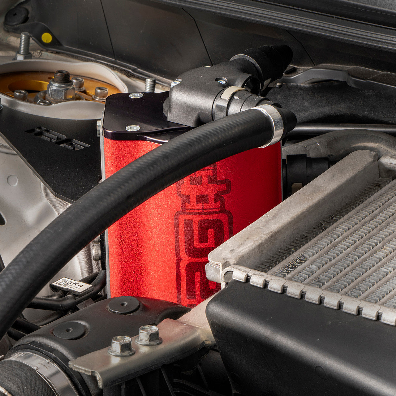IAG Air / Oil Separator (AOS) Fits 2022-24 Subaru WRX - Installed Close-up 1