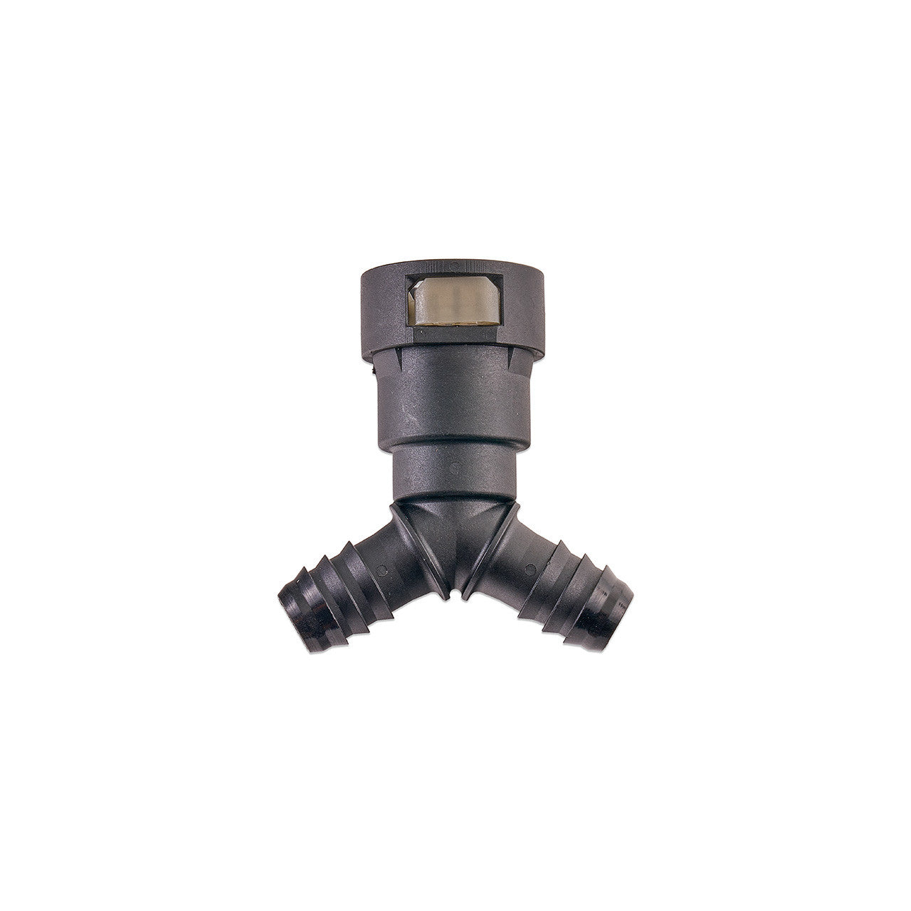 IAG 5/8" SAE Quick Connect Female to 2 x 1/2" Hose Barb Y Fitting
 - Angle 1