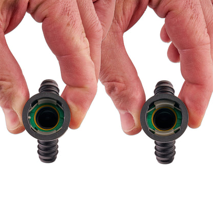 IAG 5/8" SAE Quick Connect Female to 2 x 1/2" Hose Barb Y Fitting
 - Function