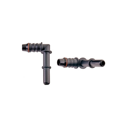 IAG 5/16" SAE Quick Connect Male to 8mm Hose Barb Right Angled (90 degrees)