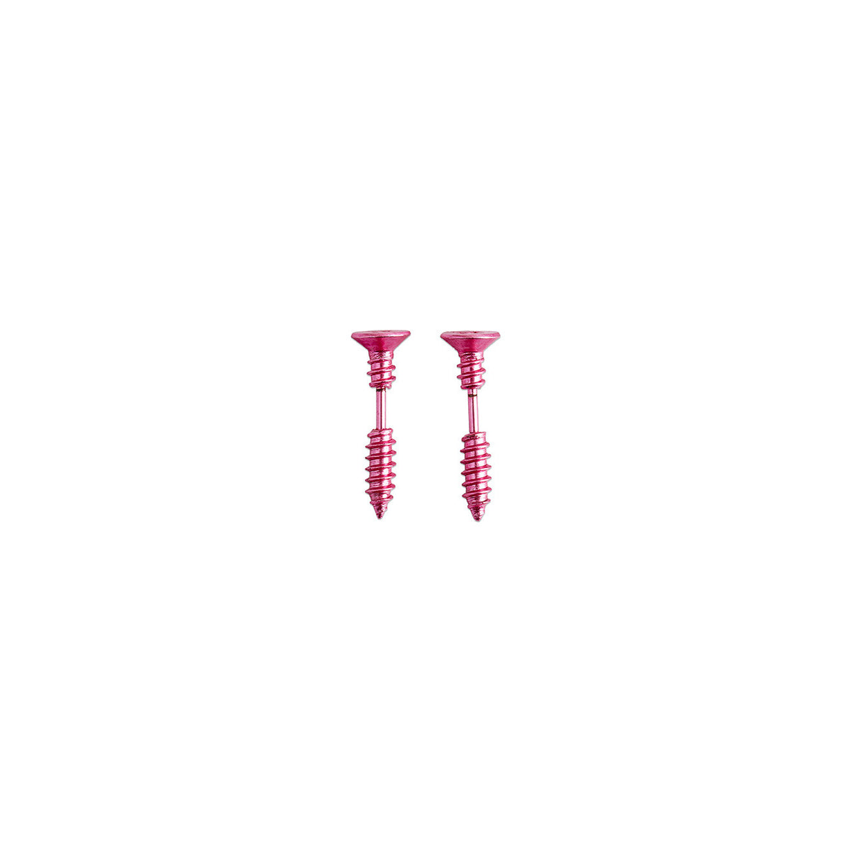 Garage Girls Jewelry Screw Earrings - Pink 2