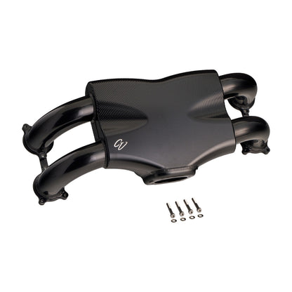 Corsa Veloce "Competizione" Forward Facing Billet Intake Manifold for OE 64mm T-Body - Black Finish Layout