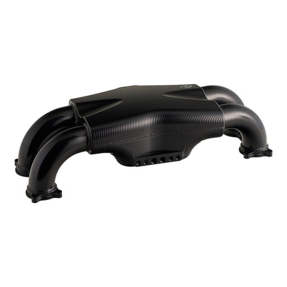 Corsa Veloce "Competizione" Forward Facing Billet Intake Manifold for OE 64mm T-Body - Black Finish - Angle 2