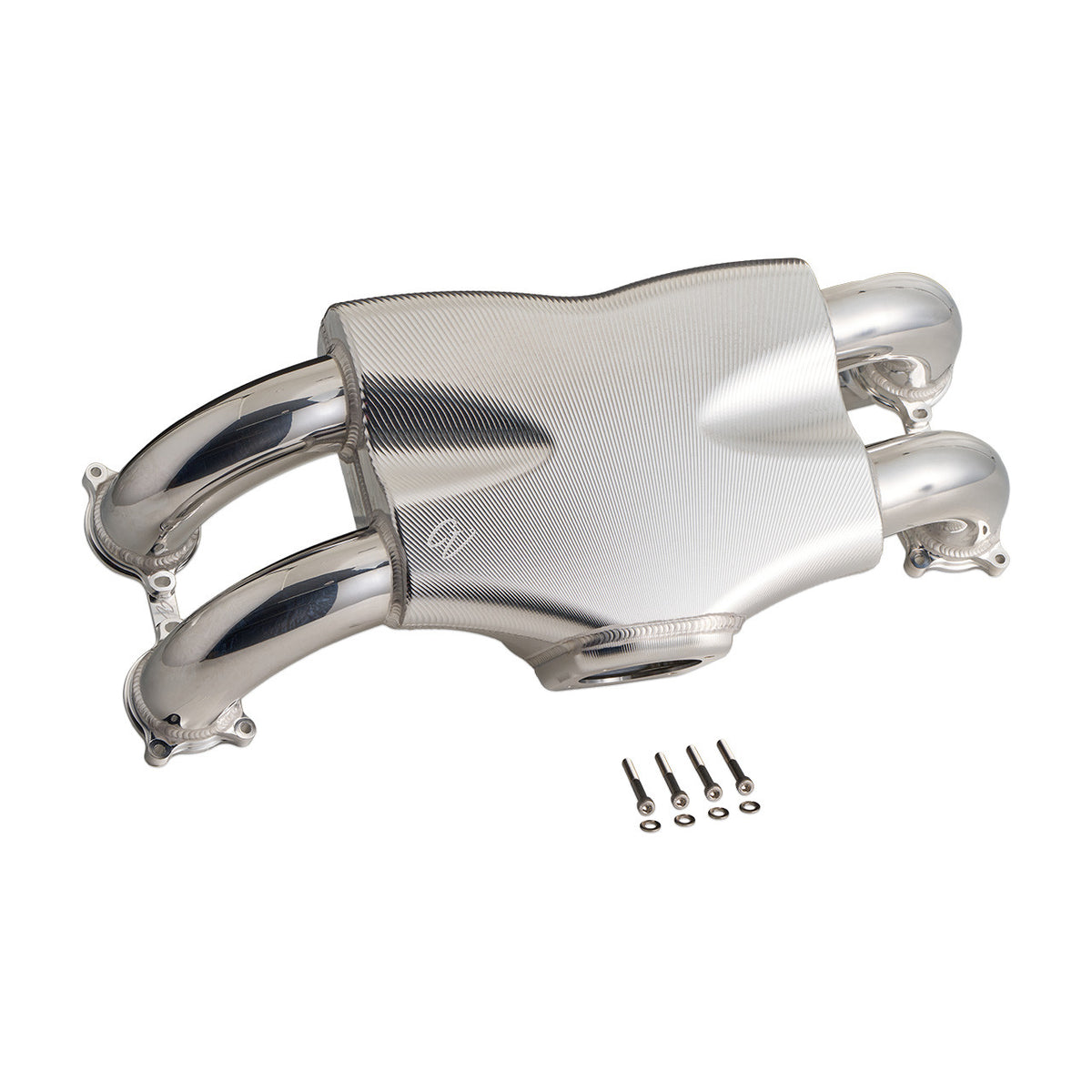 Corsa Veloce "Competizione" Forward Facing Billet Intake Manifold for OE 64mm T-Body - Silver Finish Layout