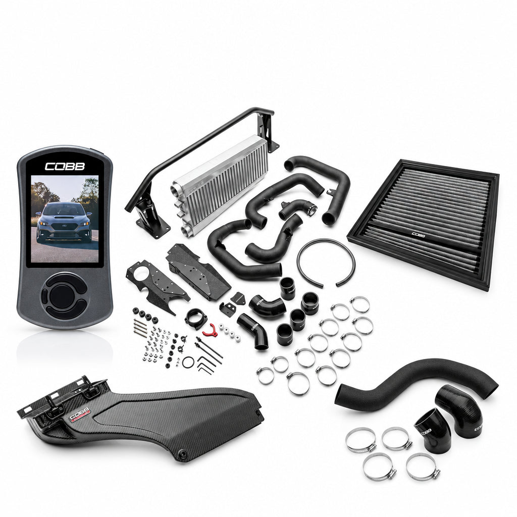 COBB Stage 2 Power Package w/Silver FMIC & Matte CF Scoop For 2022+ Subaru WRX