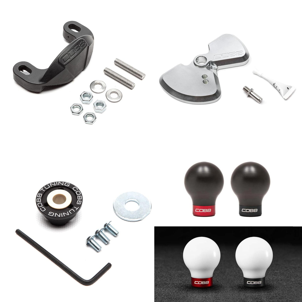 COBB Stage 1+ Drivetrain Package w/ Black/Race Red Collar 6-Speed Knob For 2015+ Subaru WRX