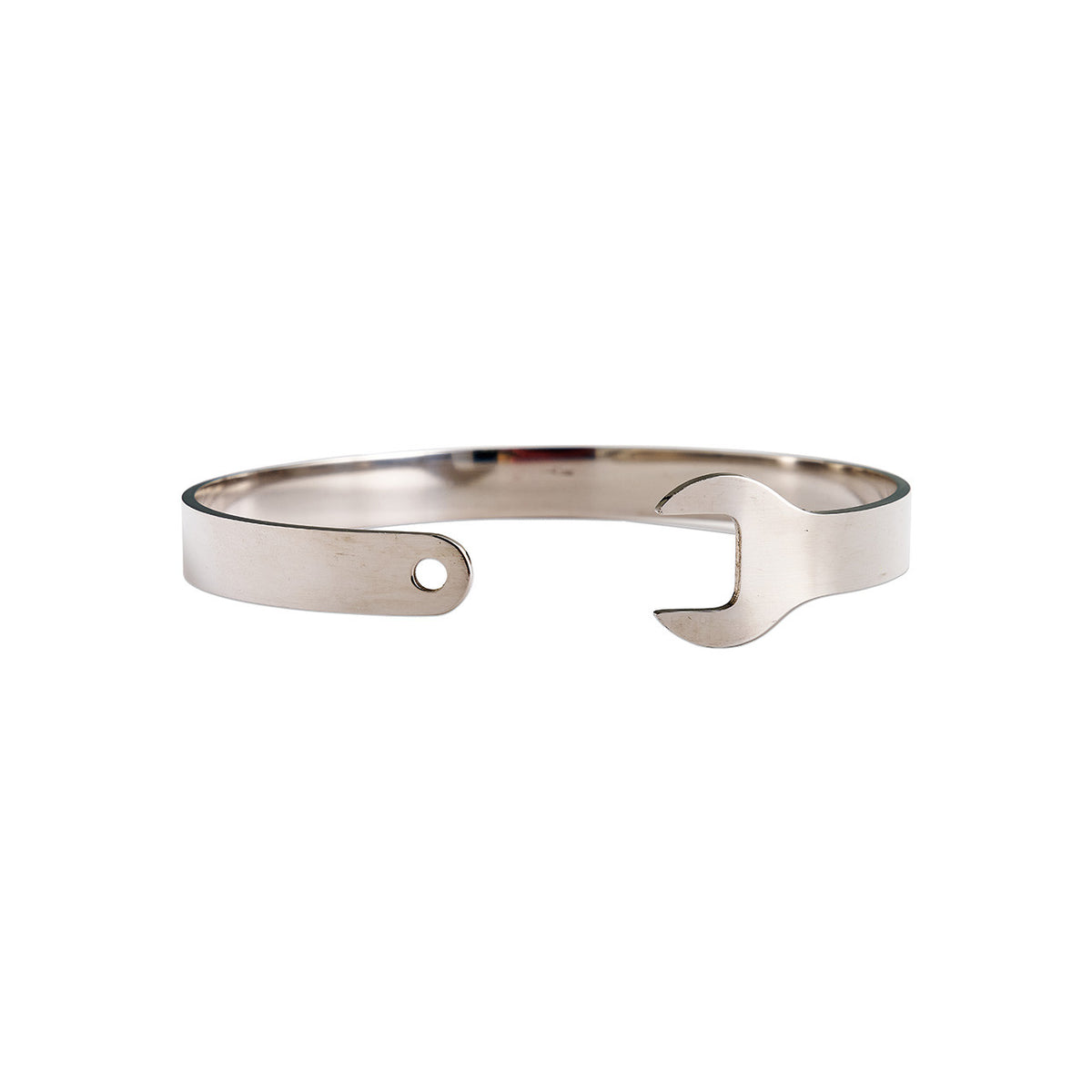 Garage Girls Jewelry Wrench Bangle Bracelet (Silver) - Angle 1