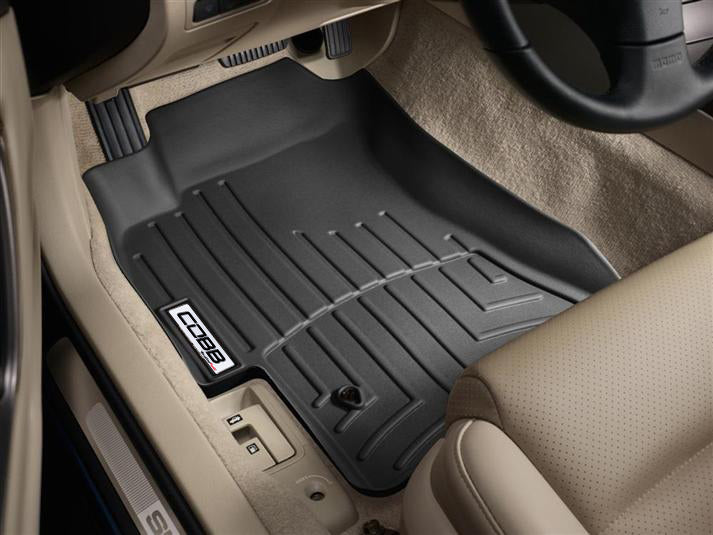 COBB Front and Rear FloorLiner by WeatherTech - Black For 2005-09 Subaru Legacy GT/OBXT - Front Installed