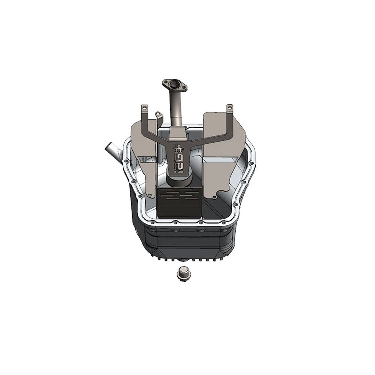 IAG EJ Street Series Oil Pan Package CAD Illustration Black Pan / Pickup / Street Baffle / Windage Tray For WRX, STI, LGT, FXT