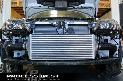 Process West Front Mount Intercooler For 2008-14 Subaru WRX (Black Finish) - Mounted 2
