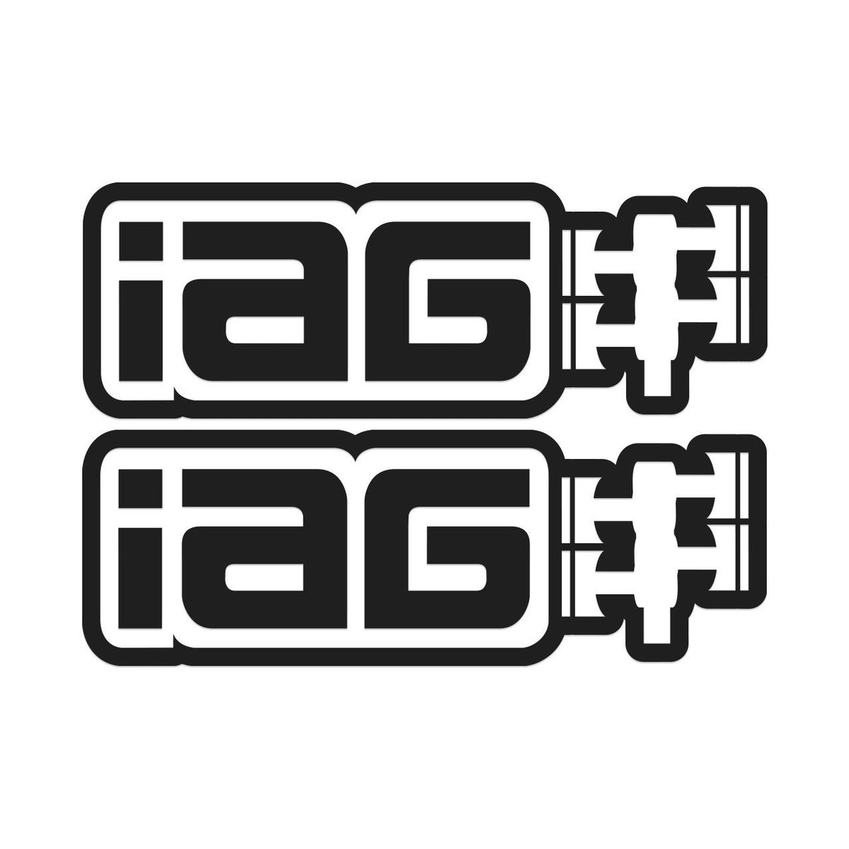 IAG 20" Die Cut Sticker - Sold as 1 Pair - Matte Black
