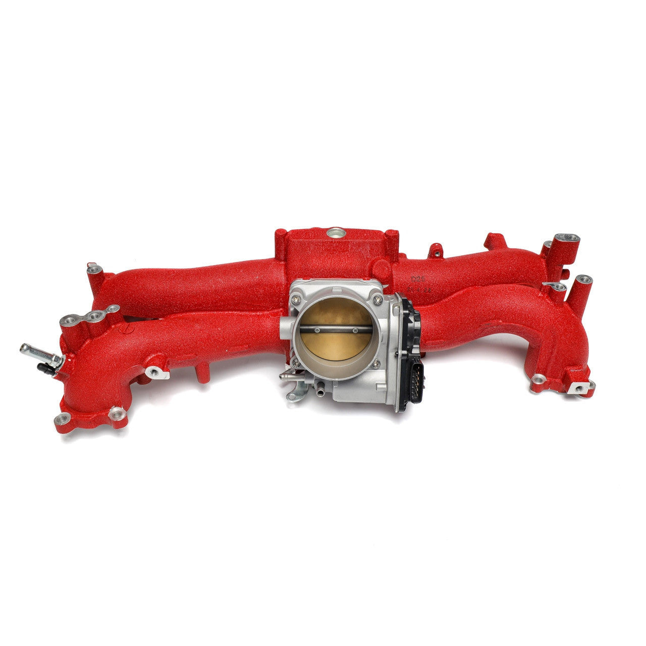 IAG Big Bore 76mm Throttle Body & Adapter installed on an OEM STI Intake Manifold