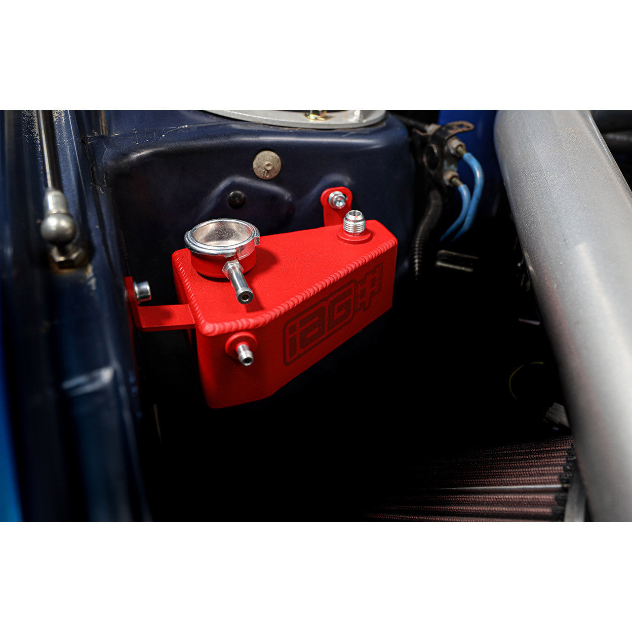 IAG Coolant Expansion Tank Installed on a 02-07 Subaru WRX, 04-07 STI