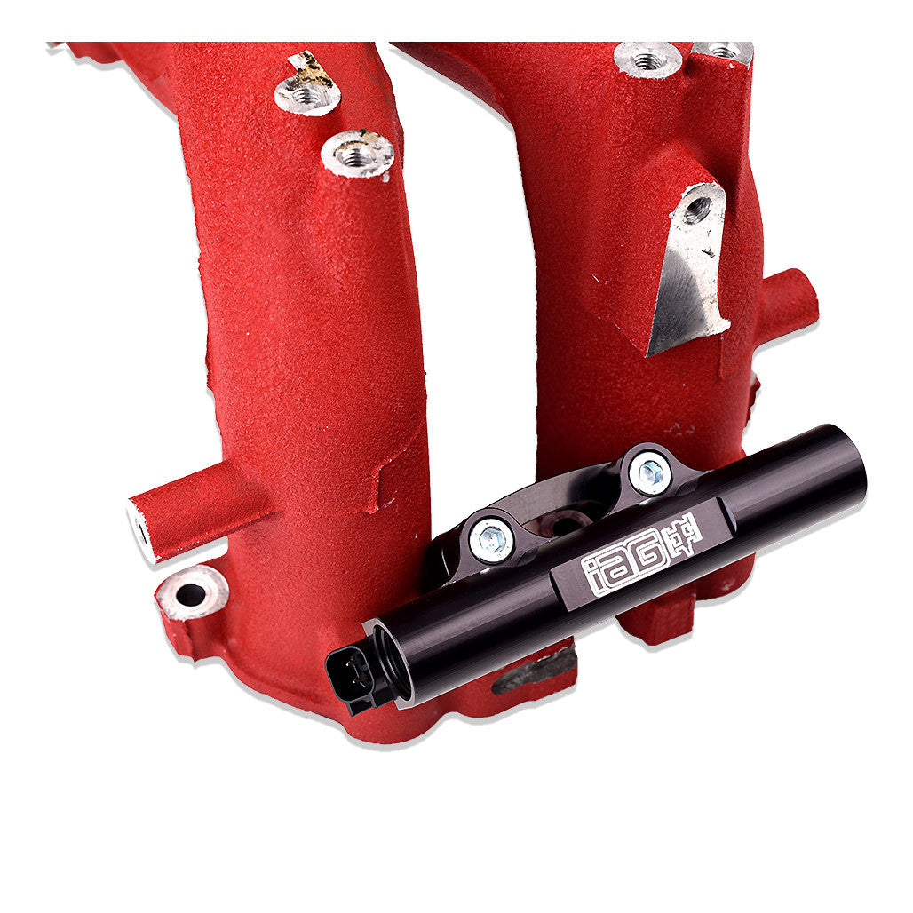 IAG Fuel Rail Adapter Bracket Set with Fuel Rails installed