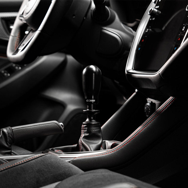 COBB Subaru 6-Speed Tall Weighted COBB Shift Knob - Black (Incl. Both Red + Blk Collars) - Installed 4