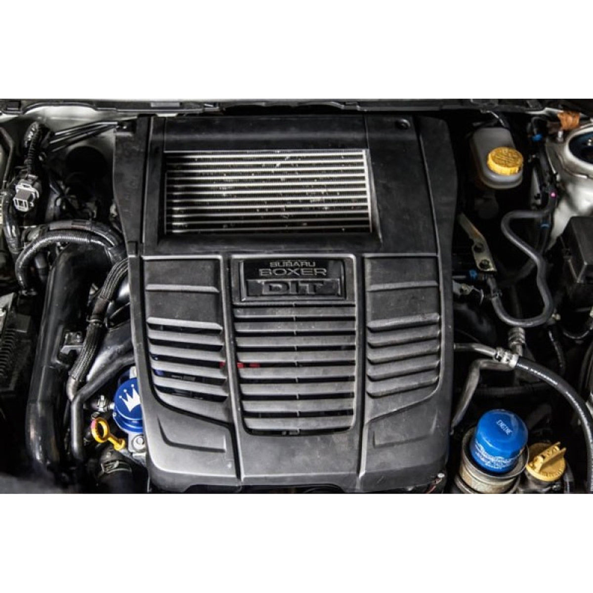 Turbo XS 15-21 Subaru WRX Billet Aluminum Vacuum Pump Cover - Blue - W15-VPC-BLU - Installed