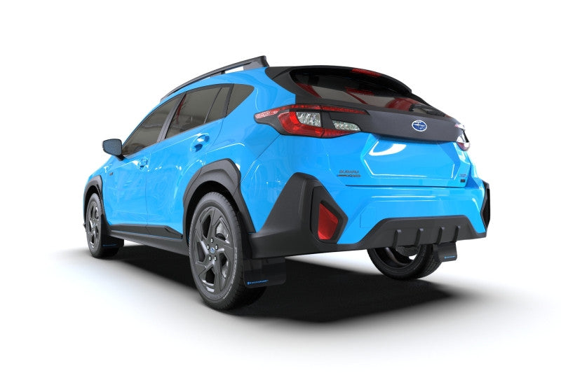 Rally Armor 2024 Subaru Crosstrek Black UR Mud Flap White Logo - Installed 3
