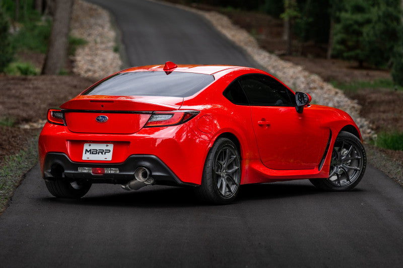 MBRP 12-22 Subaru BRZ 17-22 Toyota GR86 Stainless Steel 3in Cat-Back-Single Rear Exit w Burnt Tip - S48063BE - lifestyle view