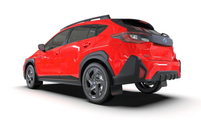 Rally Armor 2024 Subaru Crosstrek Black UR Mud Flap Red Logo - Installed