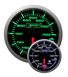 Prosport 52mm Green/White Premium Oil Temperature Gauge