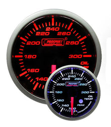 Prosport 60mm Amber/White Premium Oil Temperature Gauge